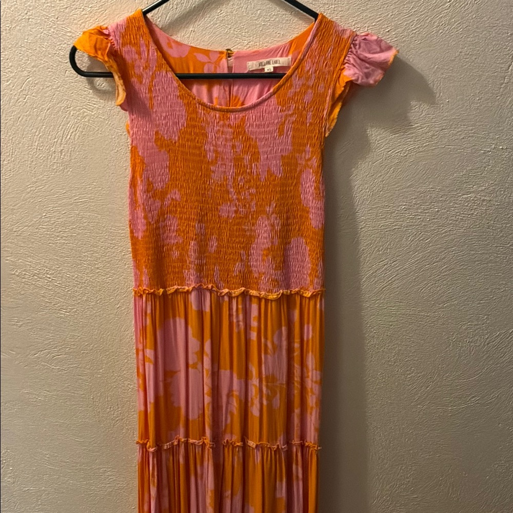 Vibrant Orange and Pink Women's Dress